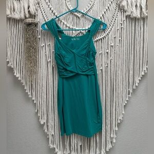 Victoria's Secret Teal Sleeveless Wrap-Style Midi Dress